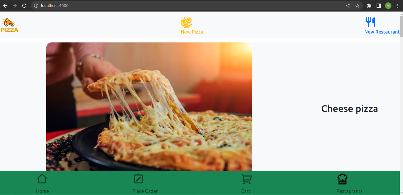 pizza app screenshot 1