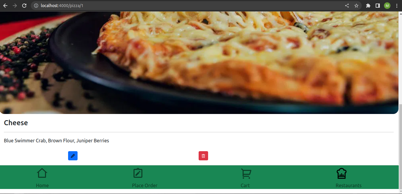 pizza app screenshot 2