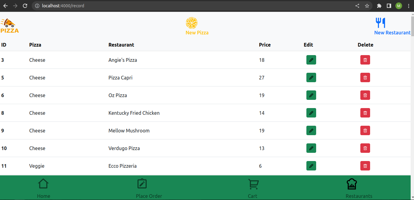 pizza app screenshot 3