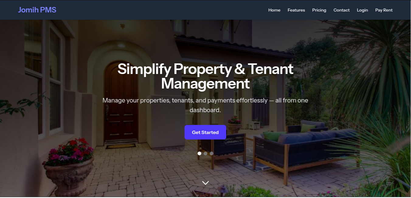 Property management system platform screenshot 1
